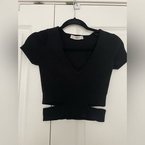 Zara Black Knit Cutout Top | Women’s Small